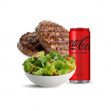 1 Μερίδα Μπιφτέκι Μοσχαρίσιο + 1 Σαλάτα Μαρούλι + 1 Αναψυκτικό 330ml επιλογής
