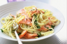 Linguine με Φρέσκο Σολομό, Pepper Sauce και Βούτυρο