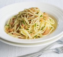 Spaghetti με Φρέσκο Σολομό, Pepper Sauce και Βούτυρο
