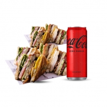 2 Club Sandwiches με Γύρο επιλογής + 1 Αναψυκτικό 330ml επιλογής