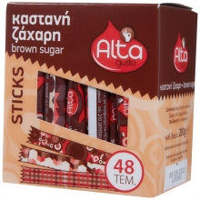 Alta Καστανή Ζάχαρη Sticks 48τμχ