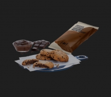 Μπισκότα με Γέμιση Πραλίνας Φουντουκιού και Κομματάκια Σοκολάτας