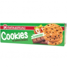 Παπαδοπούλου Cookies με Κομμάτια Σοκολάτας και Φουντούκι 180gr