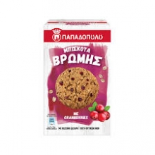 Παπαδοπούλου Μπισκότα Βρώμης με Cranberries 155gr