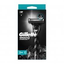Gillette Mach 3 Charcoal Μηχανή +2Αντ