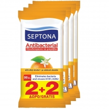 Septona Υγρομάντηλα Refresh Άνθος Πορτοκαλιού 15τμχ (2+2 ΔΩΡΟ)