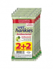 Wet Hankies Antibacterial Green Apple 15τμχ (2+2 ΔΩΡΟ)