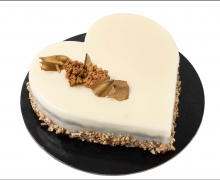 Τούρτα Καρδιά με Επικάλυψη Λευκής Σοκολάτας και Γέμιση Lila