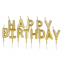 Κεράκια Χρυσά «HAPPY BIRTHDAY»