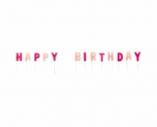 Κεράκια Ροζ «HAPPY BIRTHDAY»
