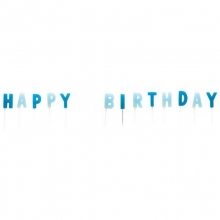 Κεράκια Γαλάζια «HAPPY BIRTHDAY»