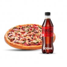 1 Πίτσα Μεγάλη επιλογής + 1 Coca-Cola 500ml ΔΩΡΟ