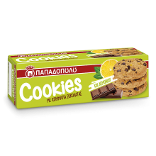 Παπαδοπούλου Cookies Κομμάτια Σοκολάτας και Λεμόνι 180gr