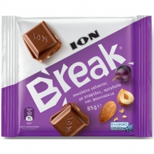 Break Σοκολάτα με Σταφίδες, Αμύγδαλα και Φουντούκια (85gr)