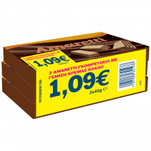 Amaretti Γκοφρέτα Κρέμα Κακάο 3x45gr