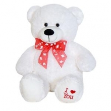 Λούτρινο Αρκουδάκι Κόκκινο και Λευκό 25cm