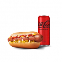 1 Hot Dog XL + 1 Coca-Cola 330ml