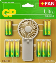 GP Summer Pack Ultra Alkaline 12xAA + 12xAAA + Fan
