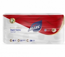 Maxi Elegance Χαρτί Υγείας 3 Φύλλα 8τμχ