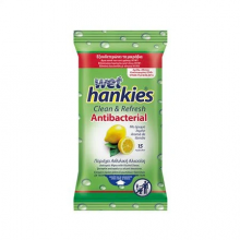 Wet Hankies Υγρά Μαντηλάκια Green Apple 15τμχ