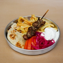 Ανοιχτή Πίτα Καλαμάκι Χοιρινό