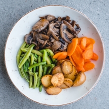 Μανιτάρια Ψητά με Baby Πατάτες