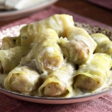 Λαχανοντολμάδες με Αυγολέμονο