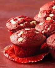 Muffin Red Velvet Γεμιστό με Κρέμα Βανίλιας