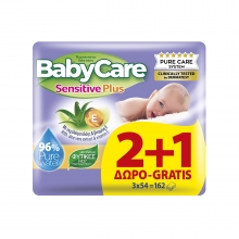 BabyCare Μωρομάντηλα Sensitive 54τμχ (2+1 ΔΩΡΟ)