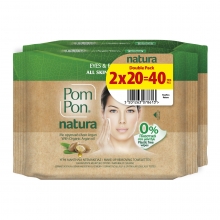 Pom Pon Natura Ντεμακιγιάζ Double Pack 2*20τμχ