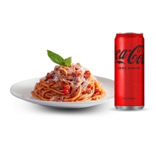 1 Μερίδα Ζυμαρικά επιλογής + 1 Αναψυκτικό 330ml επιλογής ΔΩΡΟ