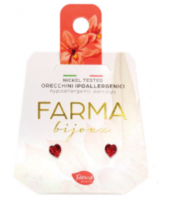 Farma Bijoux Υποαλλεργικά Σκουλαρίκια Καρδιές Κόκκινες