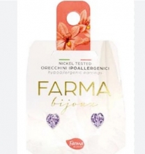 Farma Bijoux Γυναικεία Σκουλαρίκια Καρφωτά από Ορείχαλκο με Αμέθυστο
