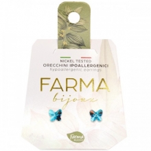 Farma Bijoux Υποαλλεγικά Σκουλαρίκια Πεταλούδα της Αυγής Γαλάζια