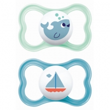 Mam Πιπίλα Air Σιλικόνη 6-16Μ Γαλάζιο/Μπλε 2τμχ