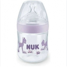 Nuk Nature Sense Μπιμπερό Πλαστικό με Θηλή Σιλικόνης 0-6m Small Μωβ 150ml