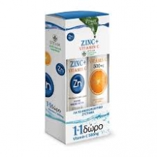 Power Nature Zinc με Stevia 20 Tabs + Vitamic C 500mg 20 Tabs ΔΩΡΟ