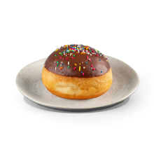 Donut με Γέμιση Σοκολάτα και Μπισκότο Πτι Μπερ και Επικάλυψη Σοκολάτας