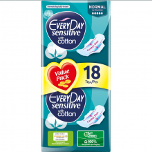 Every Day Sensitive With Cotton Σερβιέτες Normal Ultra Plus (18