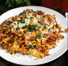 Πατάτες Τηγανητές α λα Κρέμ με Μπέικον