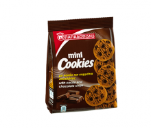 Mini Cookies Παπαδοπούλου με Κομμάτια Μαύρης Σοκολάτας και Σοκολ