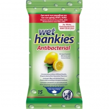 Αντισηπτικά Μαντήλια Wet Hankies με Άρωμα Λεμονιού 15 τεμ