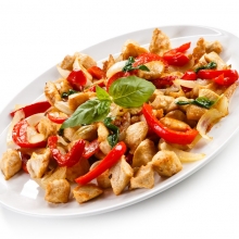 Τηγανιά Κοτόπουλο με Πιπεριές