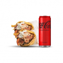 2 Πίτες με Γύρο επιλογής + 1 Coca-Cola 330ml