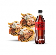 3 Πίτες με Γύρο επιλογής + 1 Coca-Cola 500ml