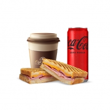 1 Καφές επιλογής + 1 Τοστ επιλογής + 1 Αναψυκτικό 330ml επιλογής