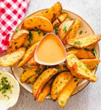 Πατάτες Σκαφτές με Σως Σεφ και Μπέικον (μερίδα)