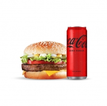 1 Cheeseburger + 1 Coca-Cola 330ml επιλογής