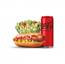 1 Σαλάτα Caesars Ατομική + 1 Hot Dog + 1 Coca-Cola 330ml επιλογής