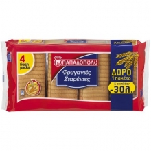 Παπαδοπούλου Φρυγανιές Σταρένιες (510gr)